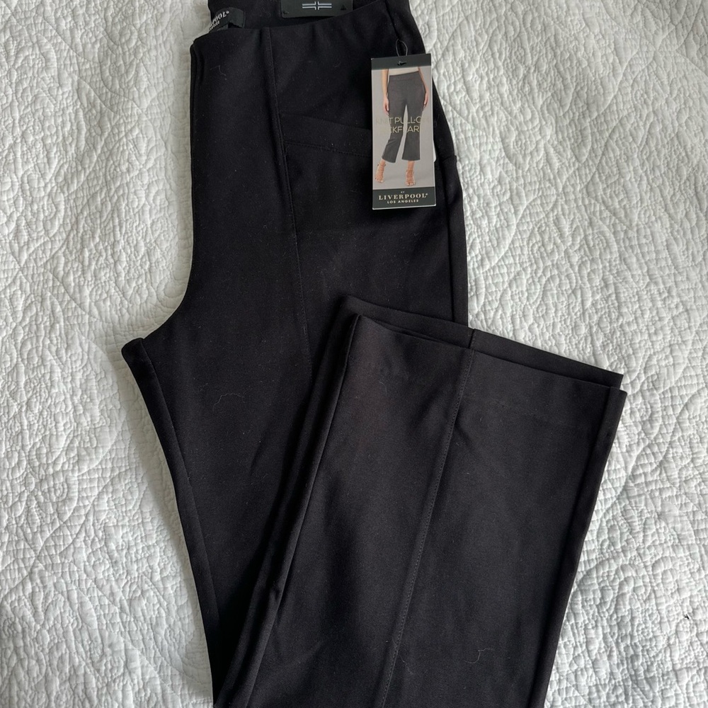 Liverpool Black Cropped Flare Pants